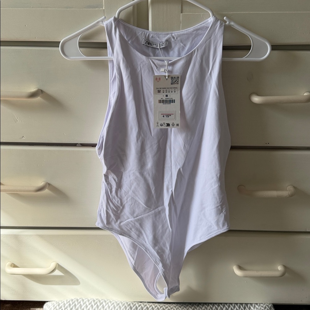 NWT. Zara Polyamide Halter Bodysuit